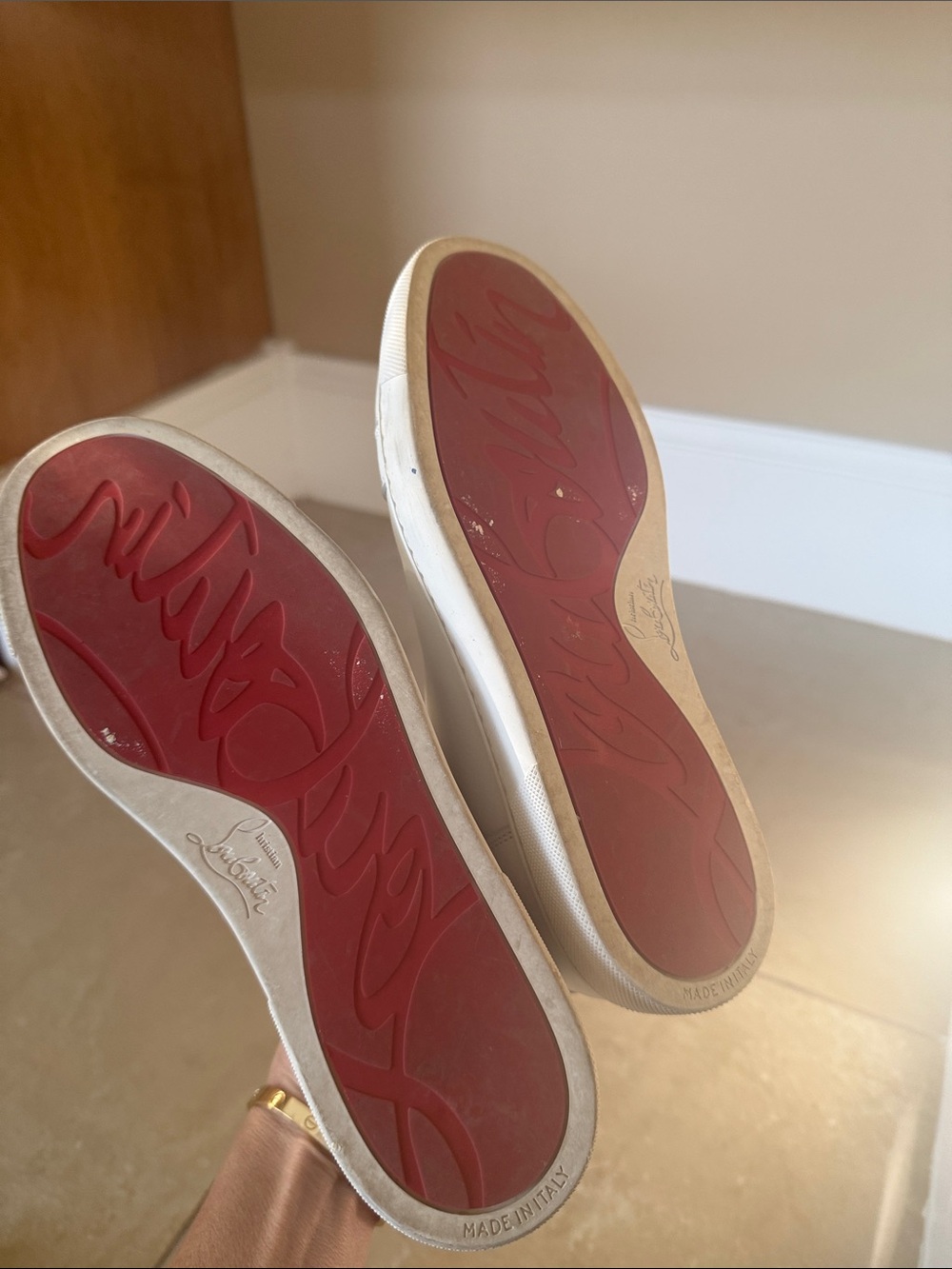 Christian Louboutin White Sneakers with Red Soles